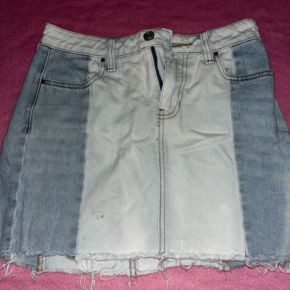 pacsun dual-toned denim jean skirt